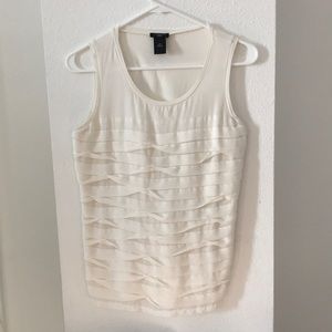 White Ruffle Sleeveless Top from Ann Taylor